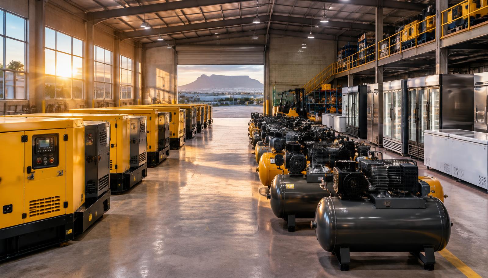 Warehouse of generators, compressors and refrigeration